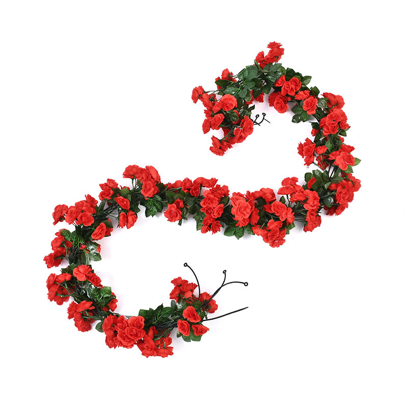 Simulation Rose Vine Artificial Flower Vine Air Conditioning Duct Shades Living Room Ceiling Decoration Plastic Vine Winding Plants