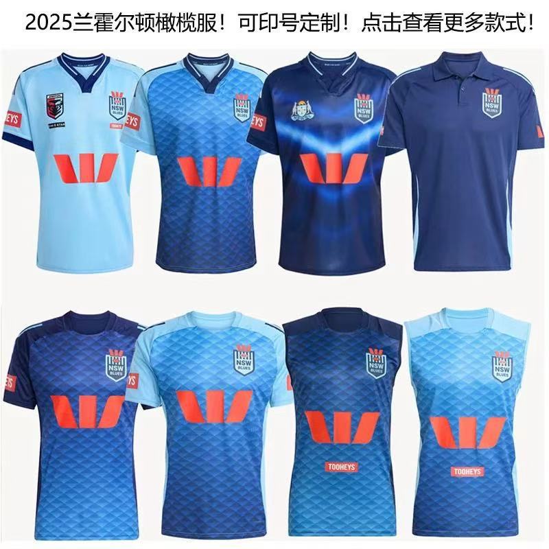 2025Nrl Лангхолм Футболка с коротким рукавом Безрукавка Футболка Рагби Тренировочная одежда Рагби Футболка