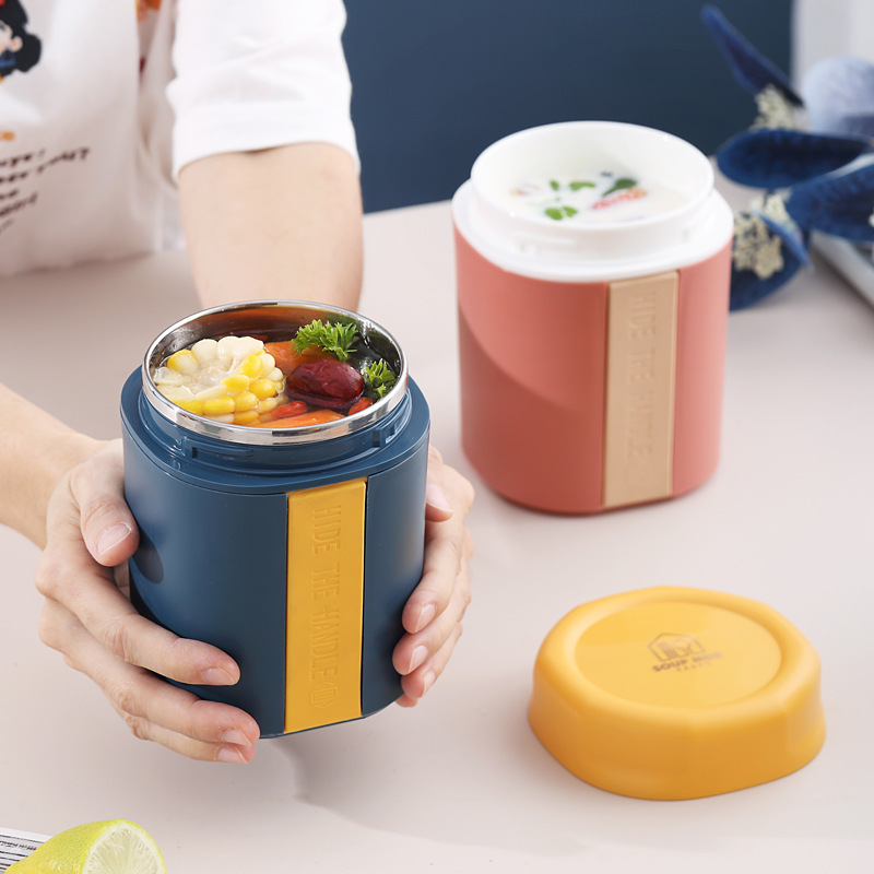 Takeaway Breakfast Cup Oatmeal Portable Insulated Milk Sealed Soup Cup with Spoon Soy Milk Cereal with Lid for Working Students
