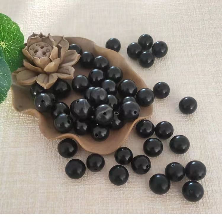 Натуральные рассыпные бусины черного камня Сурабая, матовый браслет, 6-16 мм, оптовая продажа каменных бусин