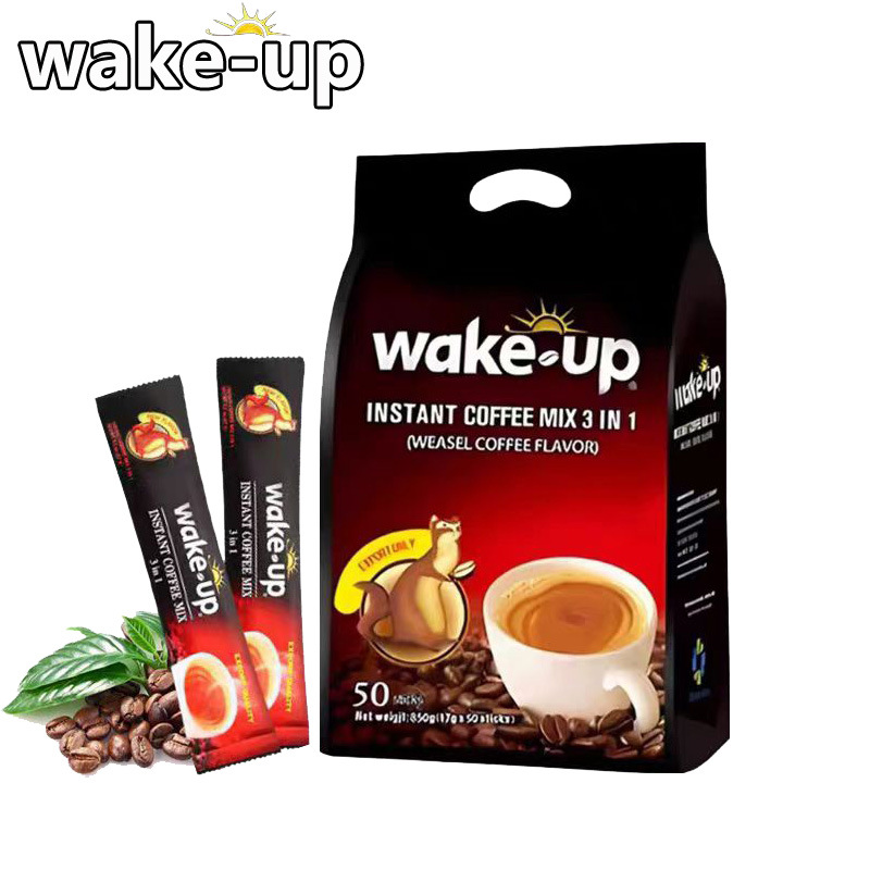 Vietnamese Weina Coffee 3-in-1 Instant Mink Coffee Powder Wakeup Cat Poop Coffee Flavor 850g 50 Small Strips