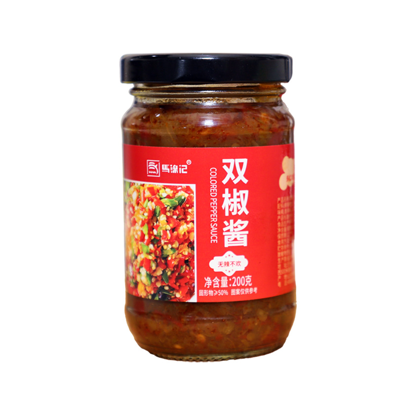 Postage 200g Ma Jinji Double Pepper Sauce Pepper Sauce Noodles with Meals Color Pepper Sauce Factory Wholesale Sauce