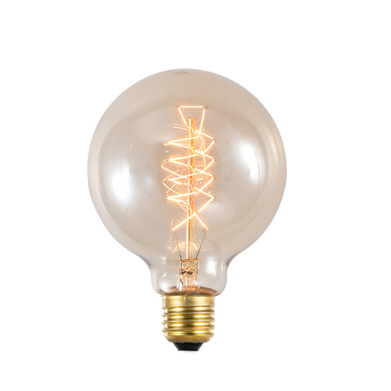 [G95 Wire Wrapped] Edison Retro Dimmable Bulb Creative American Industrial Style Bar Medium Round Bulb