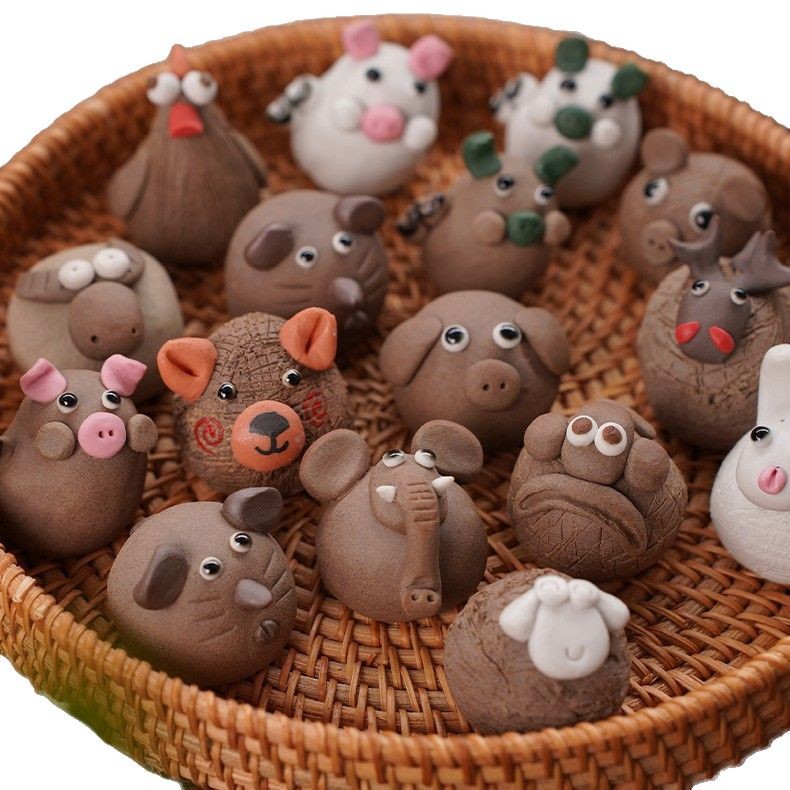 Zen Wen Chuang Tea Pet Small Ornaments Ceramic Line Incense Insert Creative Tea Ceremony Baba Rabbit Animal Zodiac Piglet Customization