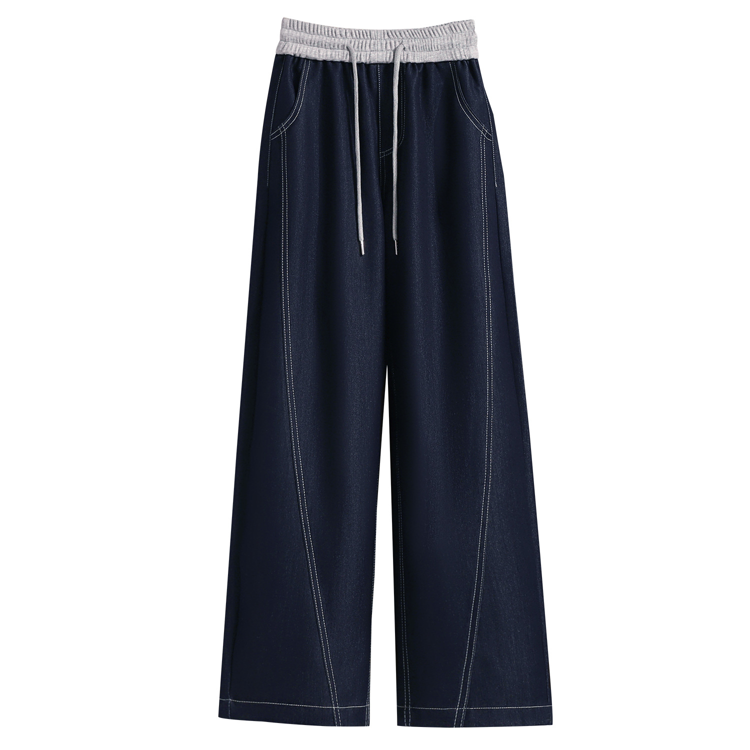 Tencel Lezer Large Size Thin Soft Denim Wide Leg Pants for Women 2025 Autum New High Waist Casual Women's Pants