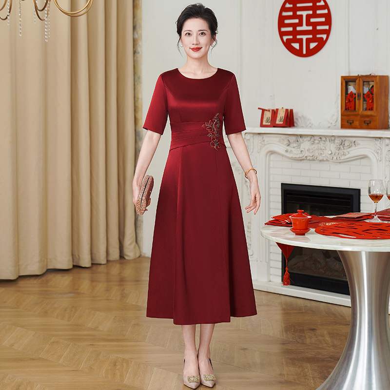 Happy Mother-in-law Wedding Dress Elegant and Generous Wedding Improved Cheongsam Wedding Dairy Elegant Dress for Women