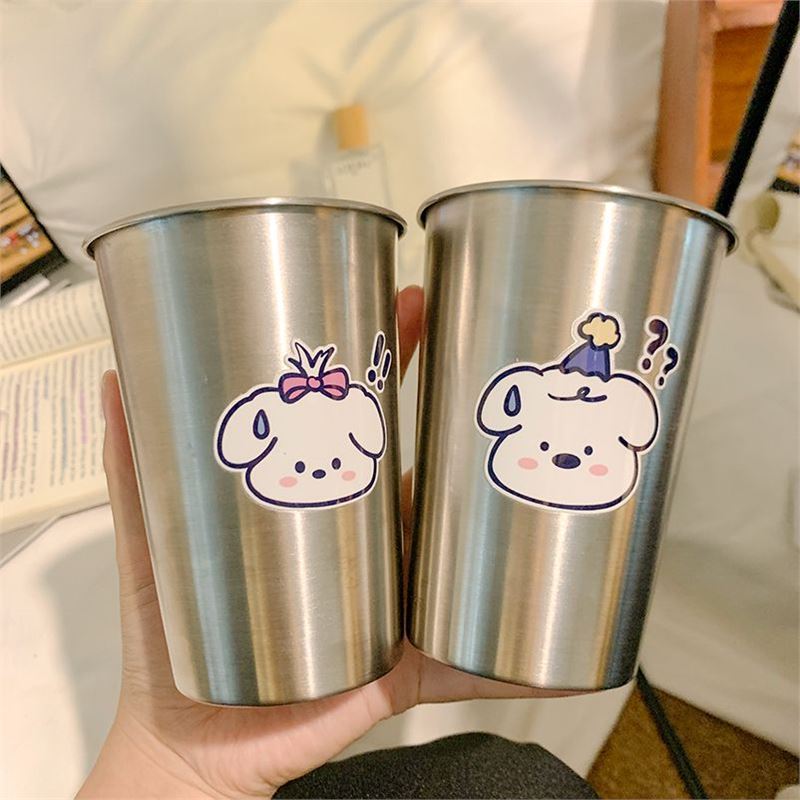 304 Stainless Steel Mouthwash Cup, Mildew-Proof and Cute, Couple Wash Cartoon, Home Dormitory Wash Couple Puppy