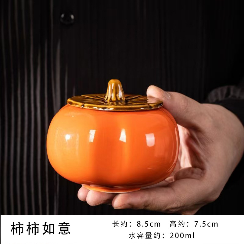 [Source Manufacturers Can Send on behalf of] Persimmon Ruyi Tea Pot Sealed Pot Candy Pot Empty Pot with Lid Ashtray