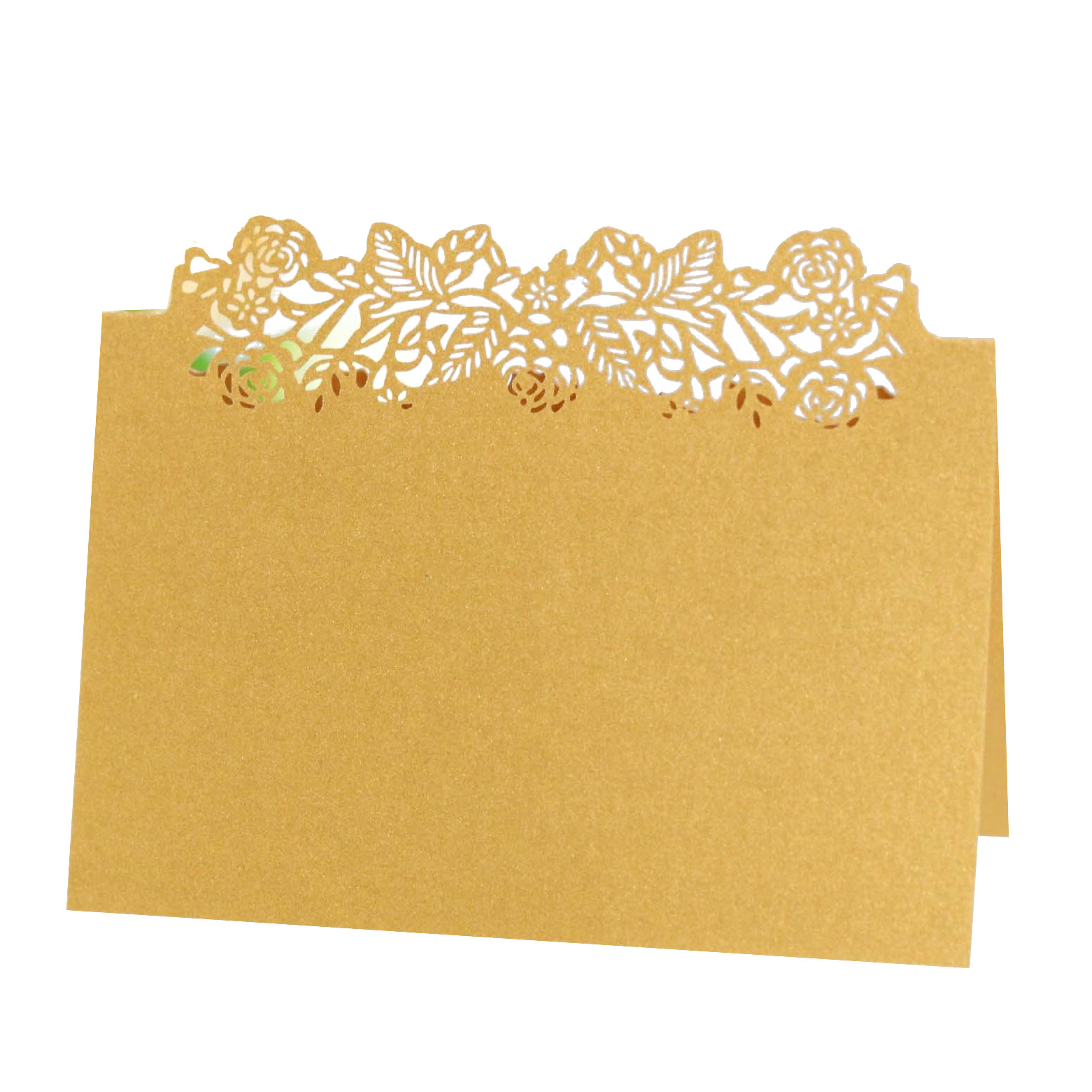 Wedding butterfly seat card hollow rose creative name sign-in desk card milk white pearlescent table card wholesale