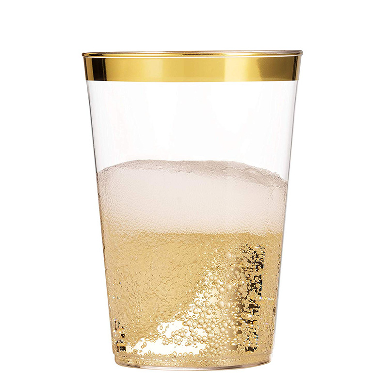 16oz Golden Disposable Cup Plastic Juice Cup Party Cup Golden Tableware Cup Factory Direct