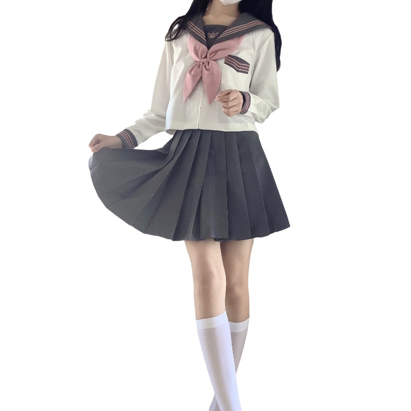 Supports Customization of Original Japanese Jk Uniforms, Sailor Suits, Long and Short Sleeves, Gray and Cyan Suits, School Style and Campus Style