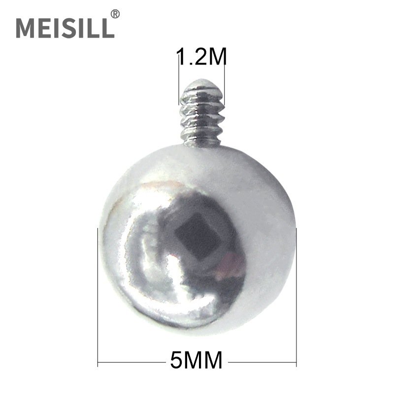 Meier stainless steel external tooth ball external thread pointed cone external ear nail external tooth point puncture jewelry accessories external wire ball point