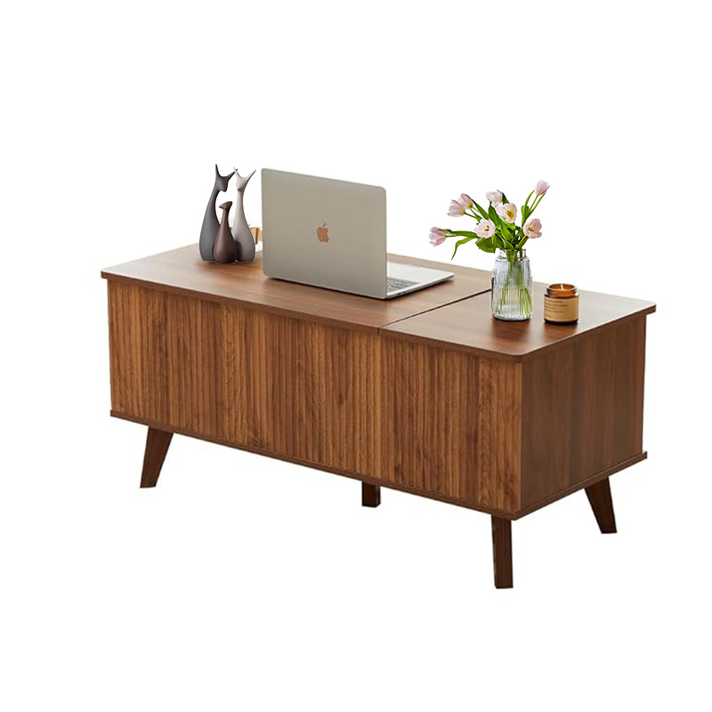 Living Room Coffee Table, Home Office Coffee Table, Adjustable Office Desk, Wooden Simple Small Furniture with Storage