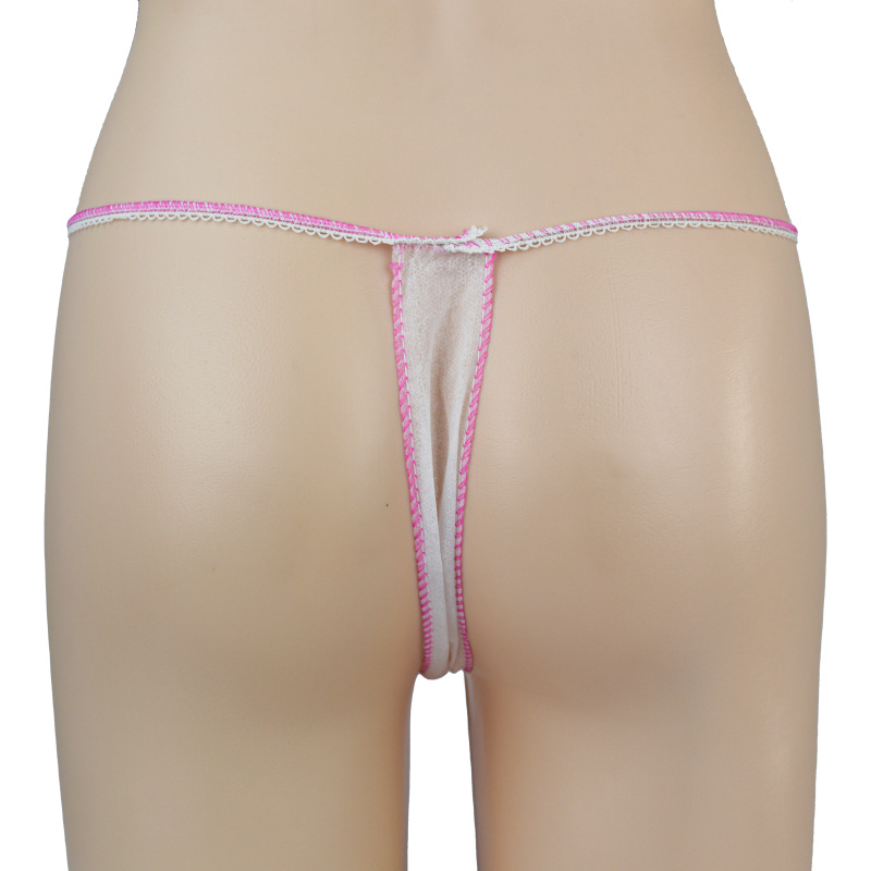 Disposable thong non-woven white beauty travel breathable wash-free sauna sweat steaming disposable underwear for girls
