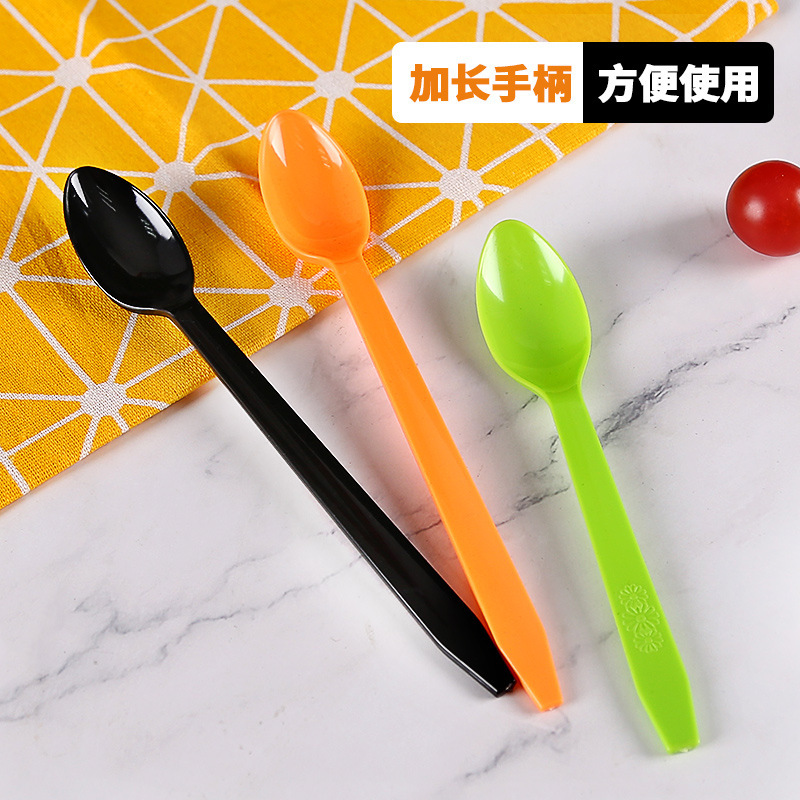 19см толстая пластиковая ложка, одноразовая, для фруктового чая, упаковка отдельно