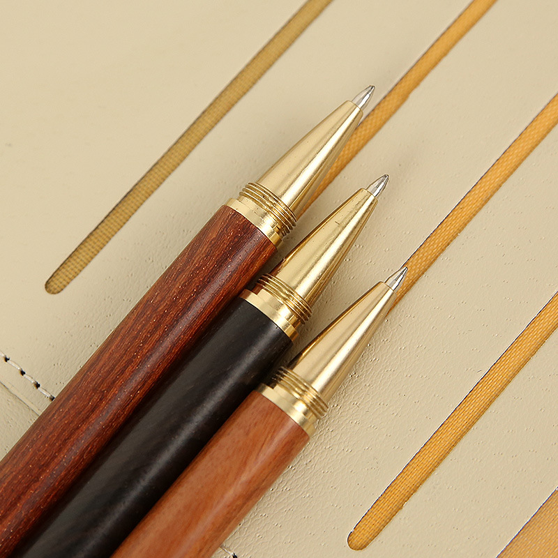 Solid Wood Wooden Signature Pen Brass Gel Pen Office Business Gift Wooden Pen Pen Laser Engraving Factory Direct Supply