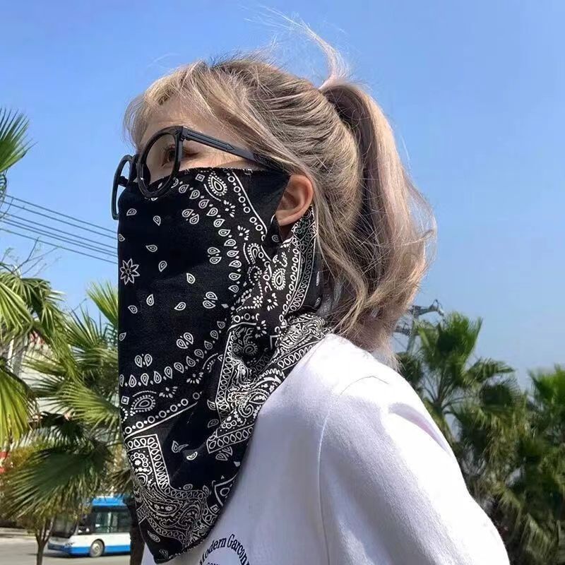 Summer Sunscreen Mask Men's and Women's Ear-Hanging Face Cover Anti-ultraviolet Mask Full Face Neck Protection Integrated Driving Veil Thin