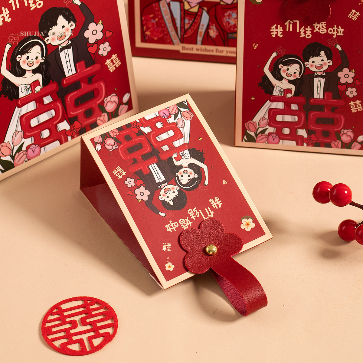 Candy Finished Gift Box Sugar-Containing Wedding Engagement Matching Wedding Sugar Package Creative Chinese Style Hand Gift Candy Wholesale