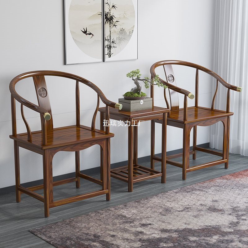 Master Chair Solid Wood Armchair Three-Piece Tea Chair Single Chair Chinese Armchair Tai Shi Chair Official Hat Chair Home Backrest Chair