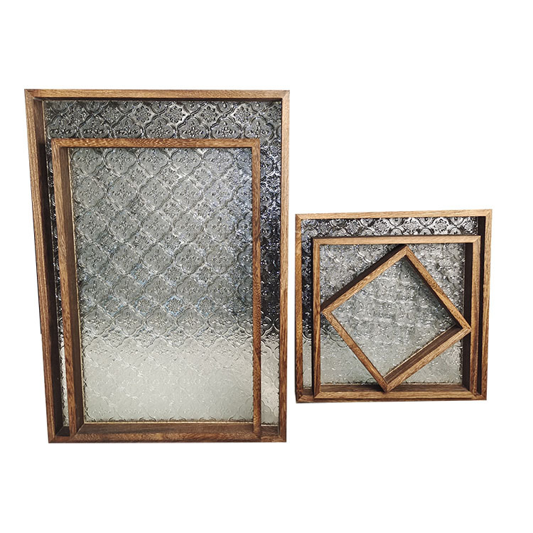 Retro Wooden Tea Tray Begonia Flower Tray Antique Dessert Fruit Tray Tea Cup Tray Rectangular Wooden Tray