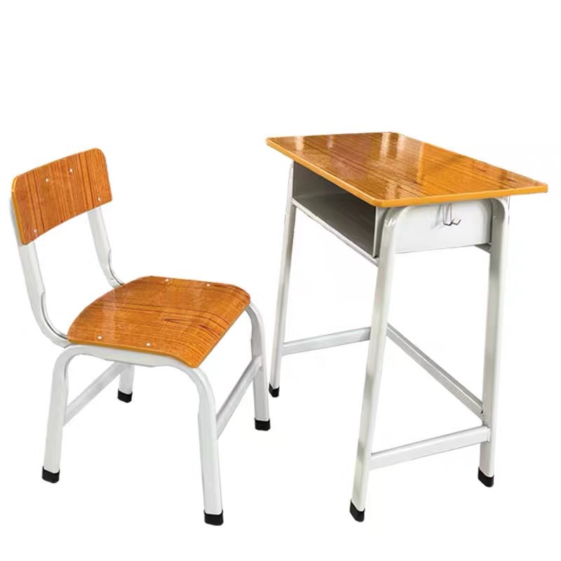 Student Desks and Chairs with Backrest Cantonese Style Kindergarten Size Middle School Training Class Tutoring Class Home Fixed Egg Tube