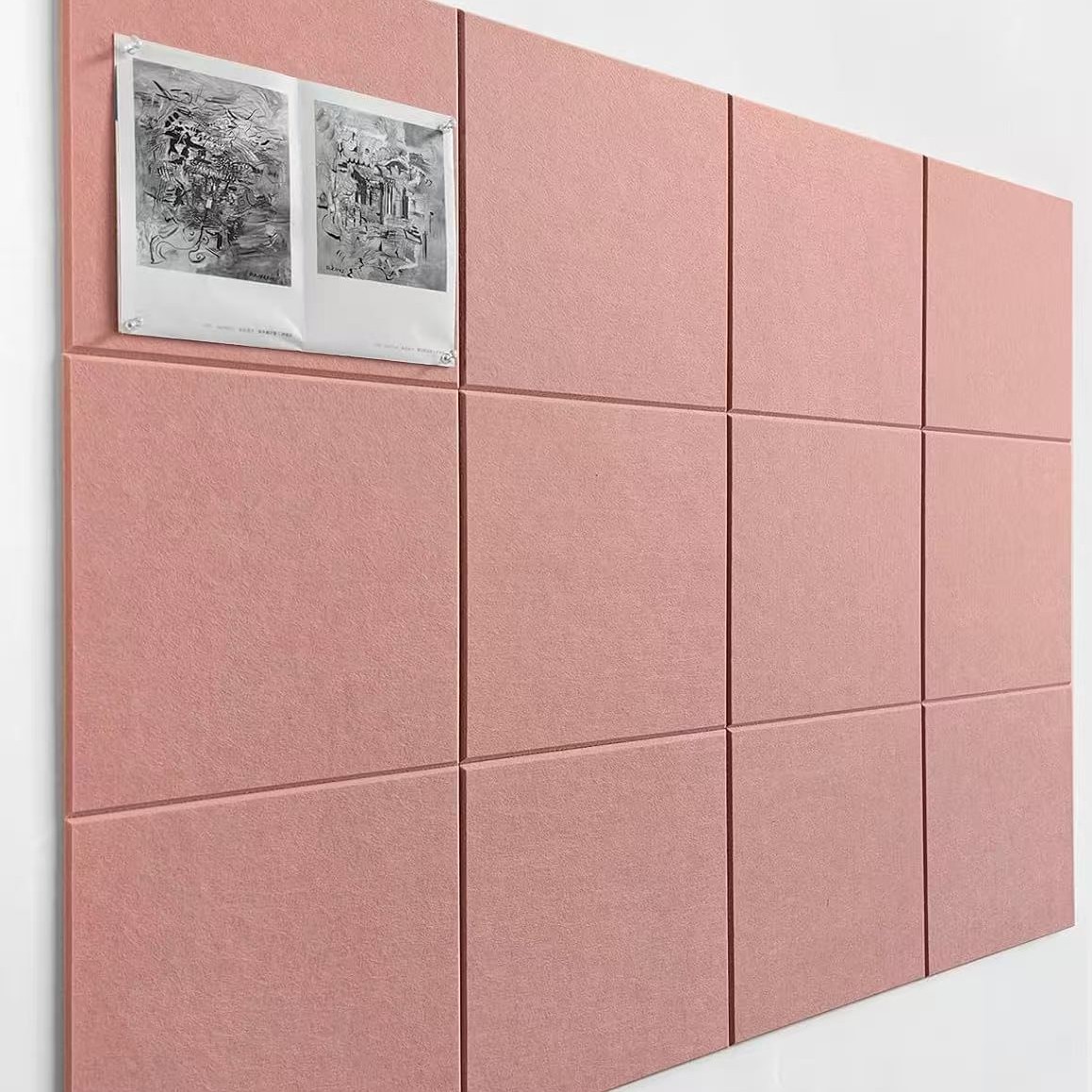 Cross-border 12-piece polyester fiber sound-absorbing board self-adhesive acoustic panel home studio decorative soundproof wall panel