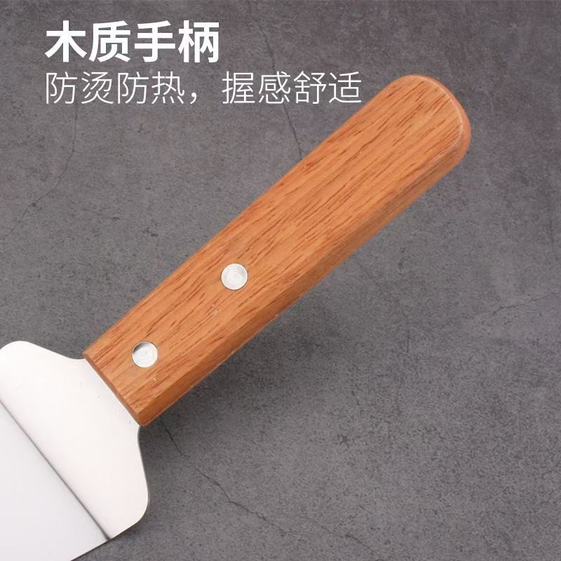 Triangle shovel cake blade manufacturer in stock wooden handle stainless steel cake knife pizza shovel cheese shovel baking tools