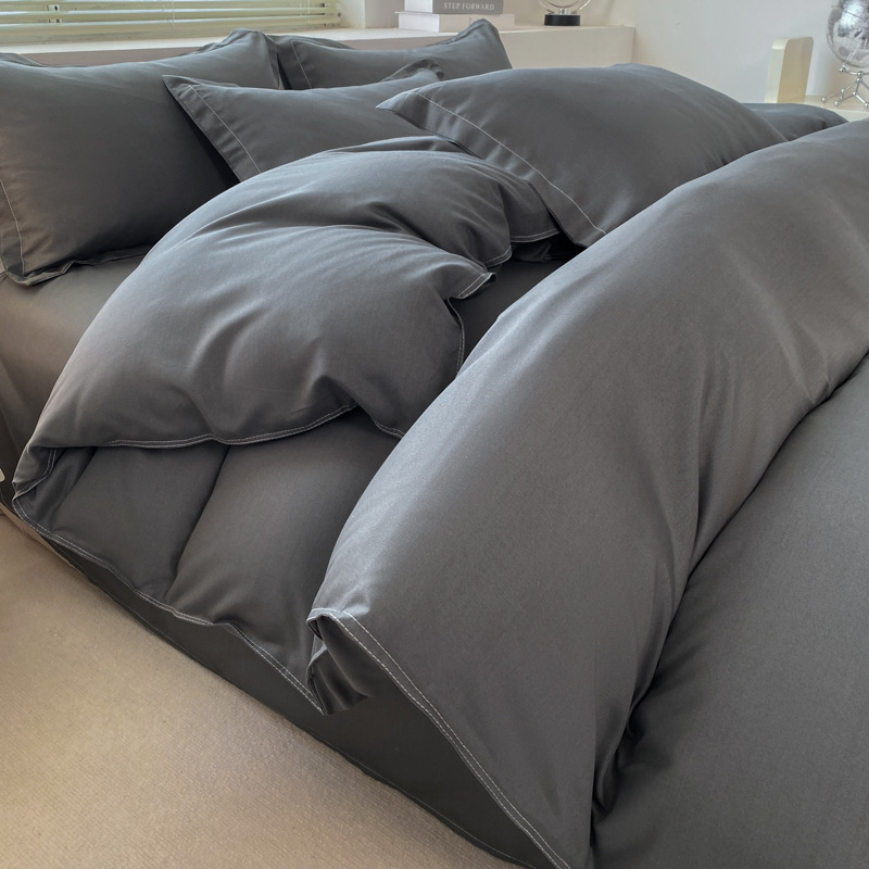 High-End Gray Quilt Complete Set of Six-Piece Student Dormitory Set Single Bedding Double Thickened Eight-Piece Set