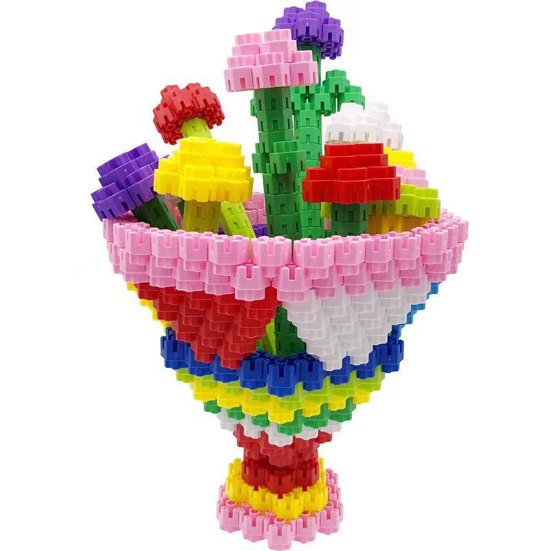 Hexagonal Building Blocks Toy Children's Early Education Building Piece and Insert Plastic Small Particle Building Blocks Science and Education Puzzle Six-Dimensional Building Blocks