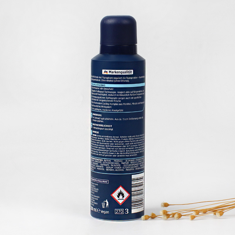 German Balea Men's 48-Hour Antiperspirant Deodorant Spray Refreshing Deodorant 200ml