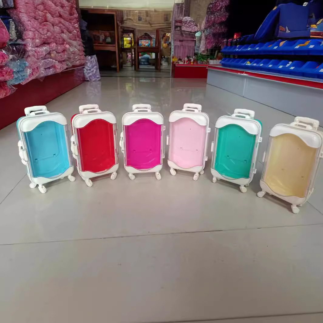 Simulation Mini Trolley Suitcase Toy Children's Educational Play House Universal Wheel Storage Box Wholesale Factory Direct Supply