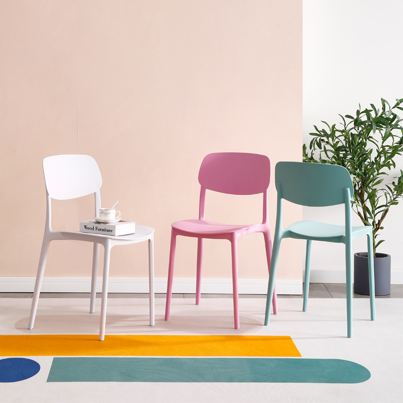 Plastic Chair Home Comfortable Simple Dining Chair Manufacturer Modern Simple Internet Celebrity Stool Custom Economical Backrest Chair