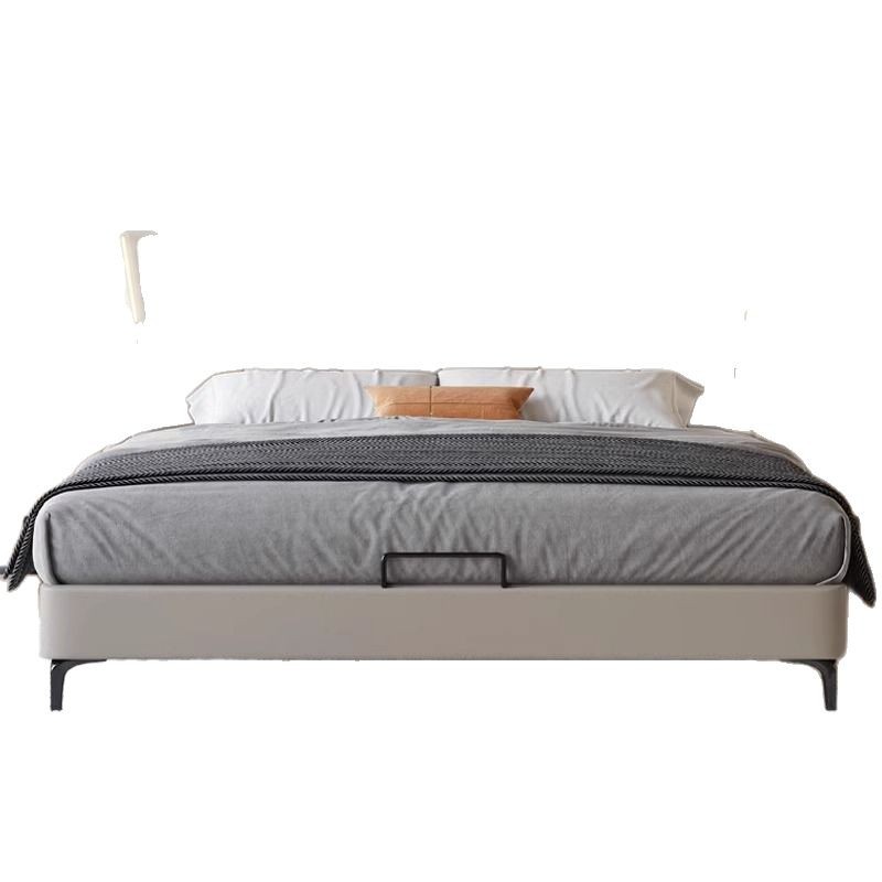 Leather Art Bed Master Bedroom Bed Modern Simple Double Bed 1.8 Storage Wedding Bed Sensor Light Leather Bed