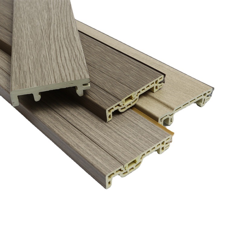 Cross-Border Baseboard Pvc Plastic Engineering Flat Bamboo Fiber Baseboard 8cm Simple Wood Plastic Baseboard