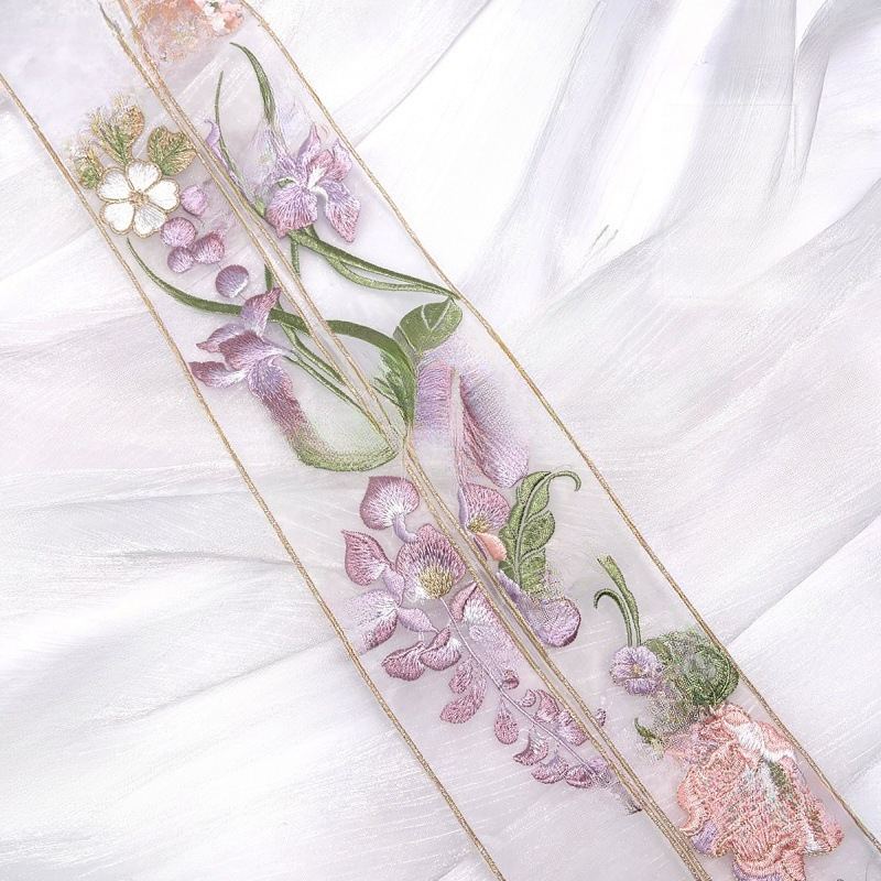 Curtain Screen Embroidery Style Hanfu Embroidery Decoration Collar Edge Lace Accessories Embroidery Lace