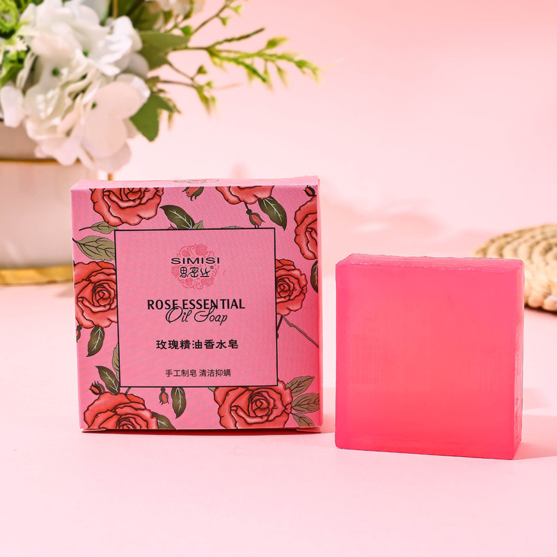 [Simi silk] rose essential oil perfume soap handmade soap cleaning and moisturizing 80G 100G