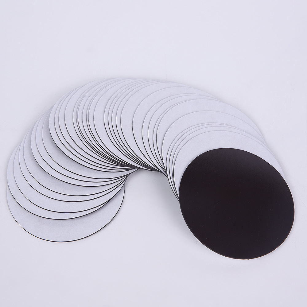 Single-Sided Adhesive-Backed Rubber Soft Magnet Sheet, Strong Magnetic Refrigerator Soft Magnet Sticker, Round Square Shaped Rubber Magnetic Strip