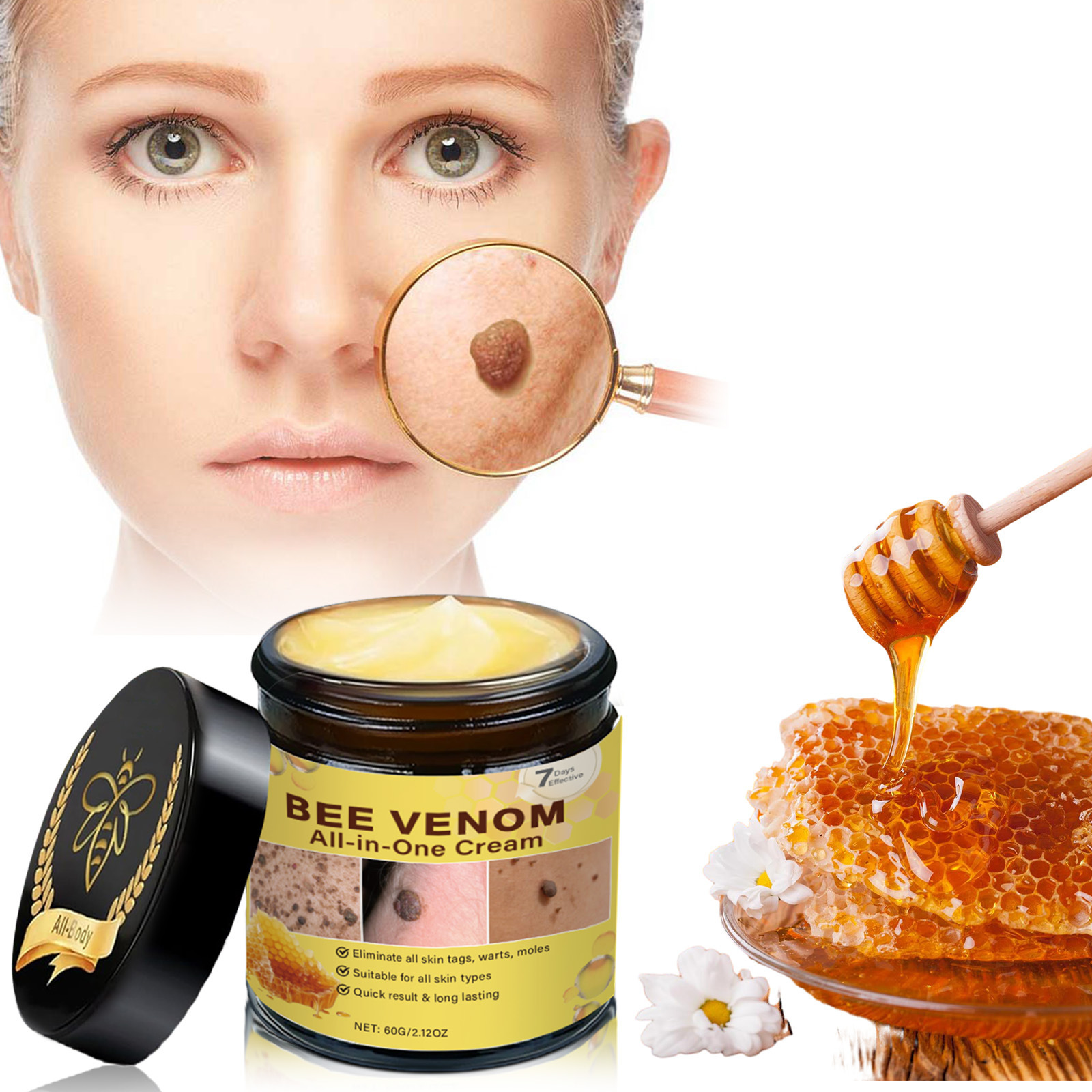 Крем для ухода за кожей с пчелиным ядом для очищения кожи тела