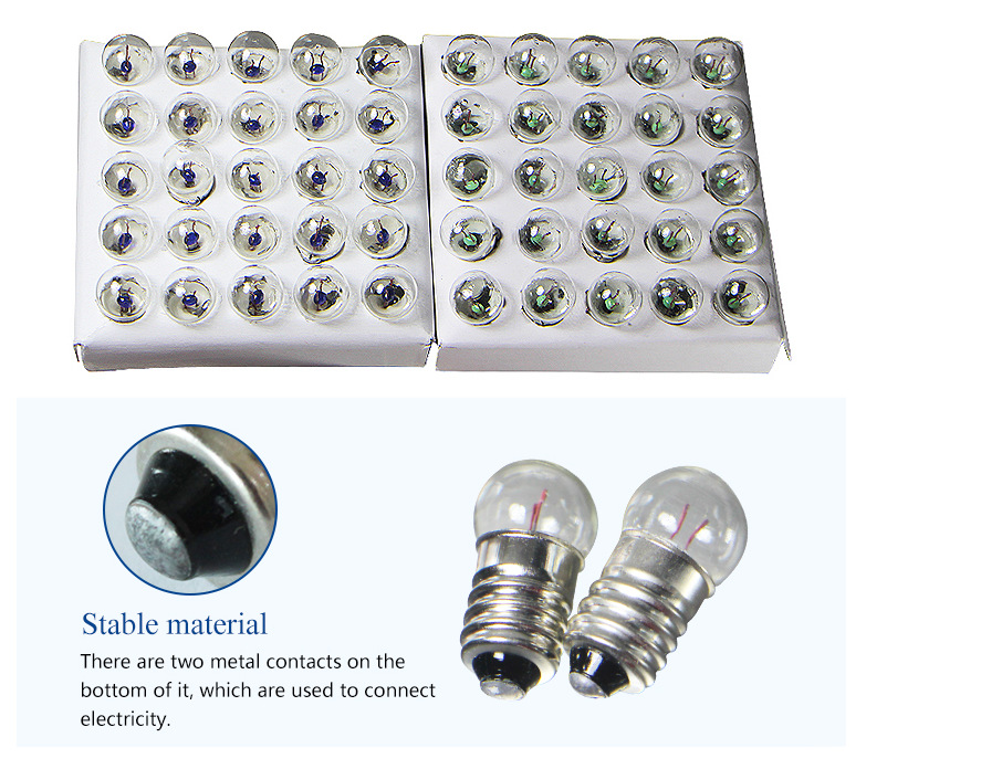 Flashlight electric bead 2.5V 1.5V 3.8V experiment small electric bead physical electrical screw small bulb