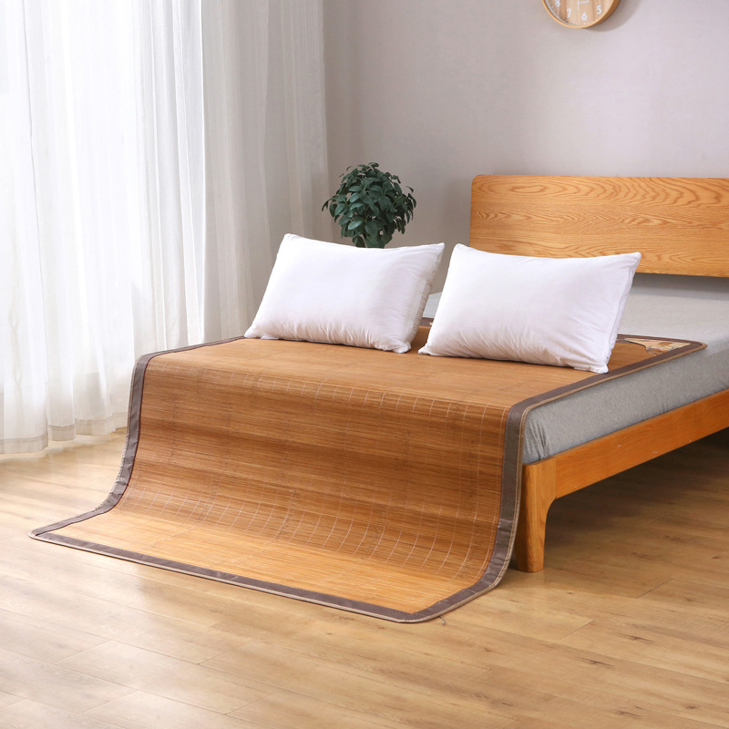 Bamboo mat summer 1.5 m 1.8 m bed carbonized double-sided mat rattan mat student dormitory single double bamboo mat
