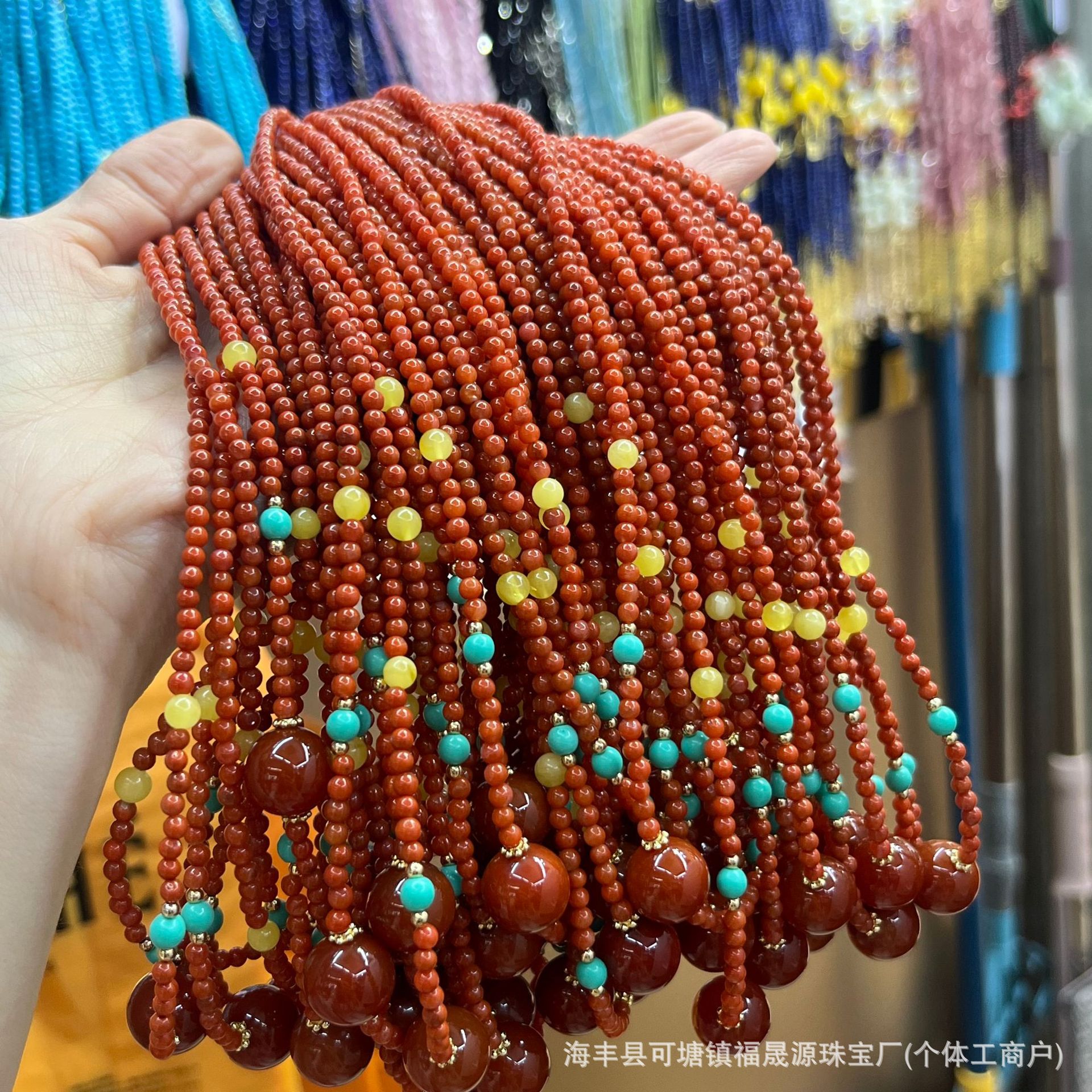 Original Design Natural Baoshan South Red Agate Necklace Single Bead South Red Clavicle Chain Summer Fashion Live Welfare