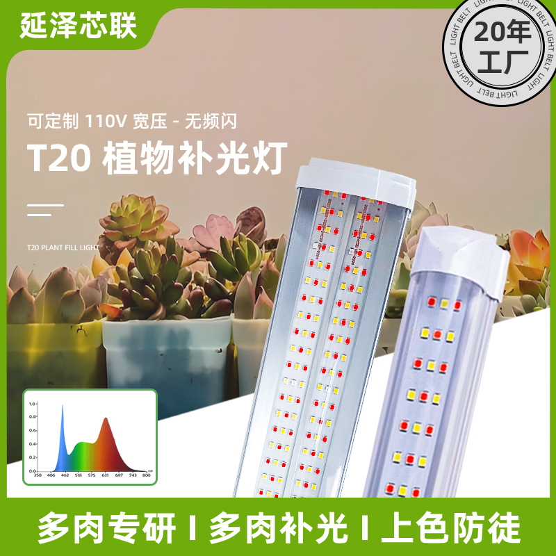 Светильник для растений полного спектра T20 для окраски мяса, роста цветов и овощей, имитация солнечного света