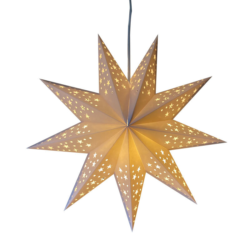 Christmas decorations three-dimensional five-pointed star seven-pointed star laser ceiling window display chandelier lampshade pendant