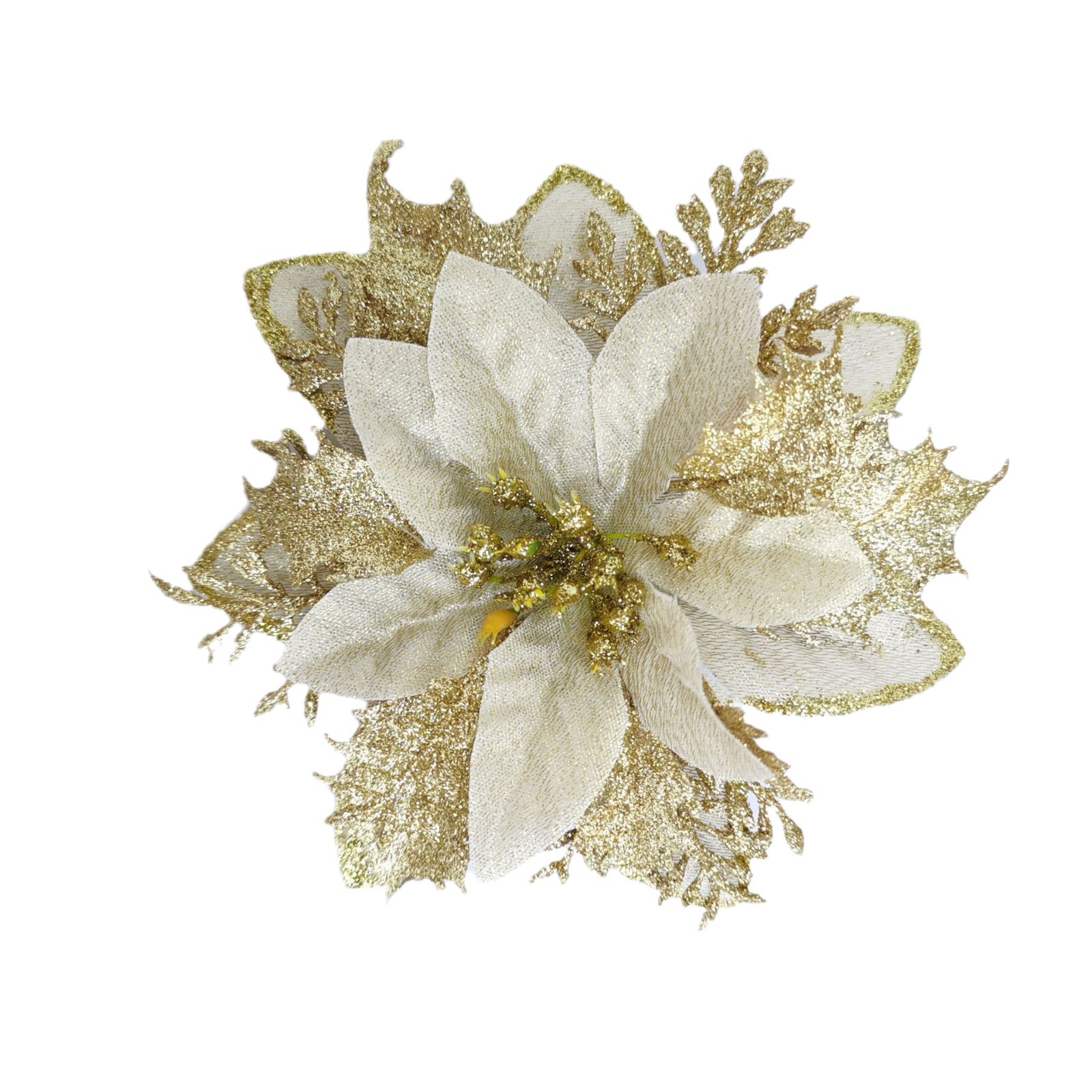 Cross-border Christmas Flower Shaped Christmas Tree Decoration Small Accessories Bouquet Finished Ornaments Flowers Christmas Tree Christmas Artificial Flowers