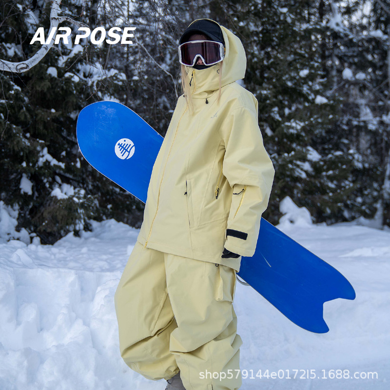 airpose Ski Suit Women's Men's Winter 3L Snowboard Outdoor Thickened Windproof Loose American Style New Ski Suit