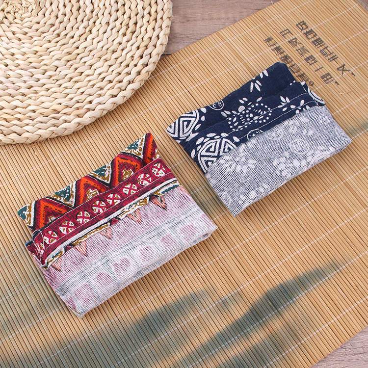 Printed cotton and linen cloth drawstring bag empty sachet bundle pocket jewelry gift bag flower cloth bag linen bag wholesale