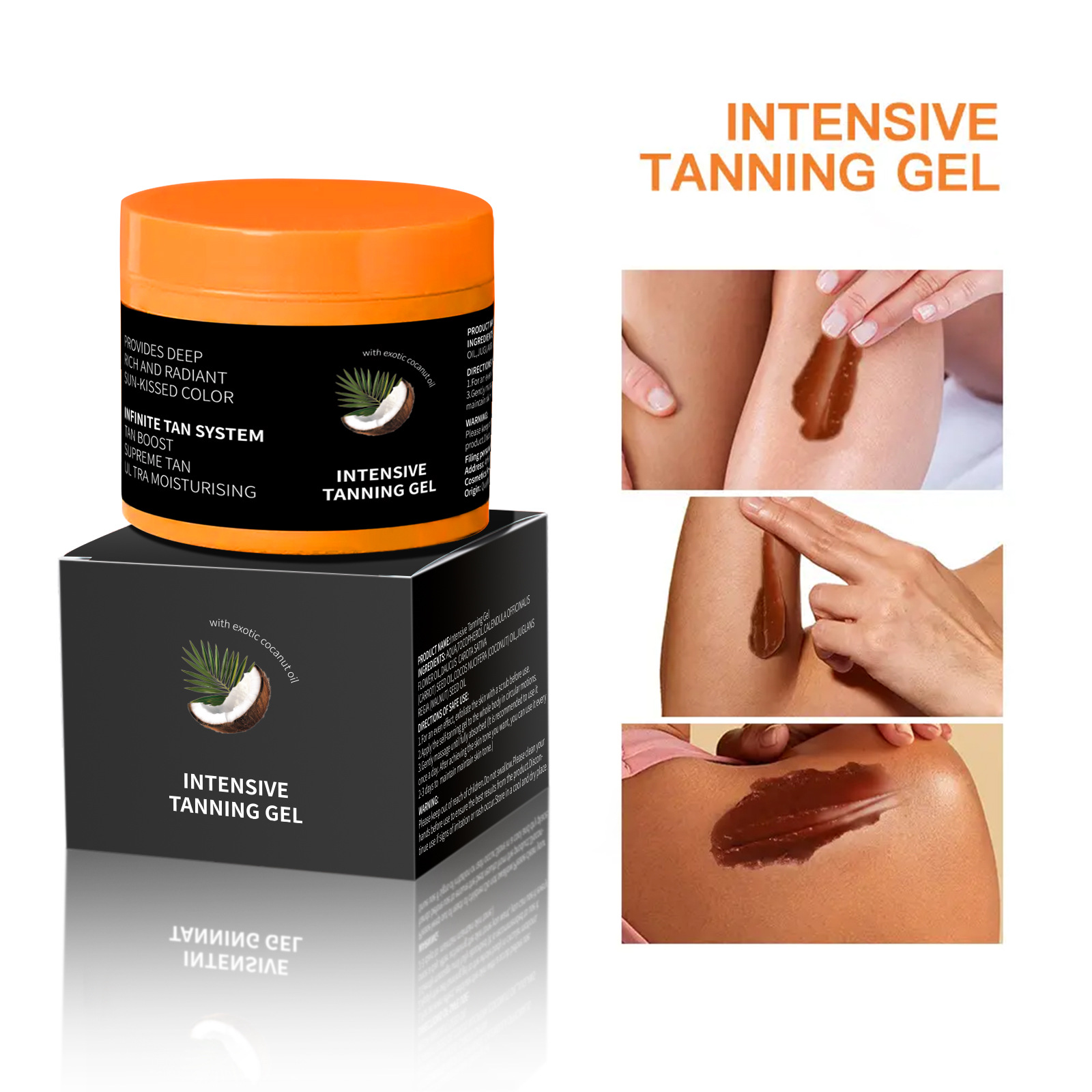 Cross-Border Popular Powerful Tanning Gel Tanning Cream to Help Sunburn Bronze Hydrating Moisturizing Repair Skin Tone and Darkening Gel