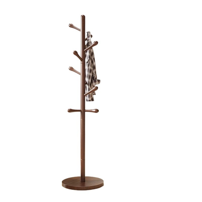 Solid Wood Coat Rack Clothes Rack Floor-Standing Vertical Simple Clothes Drying Rack Bedroom Living Room Coat Rack