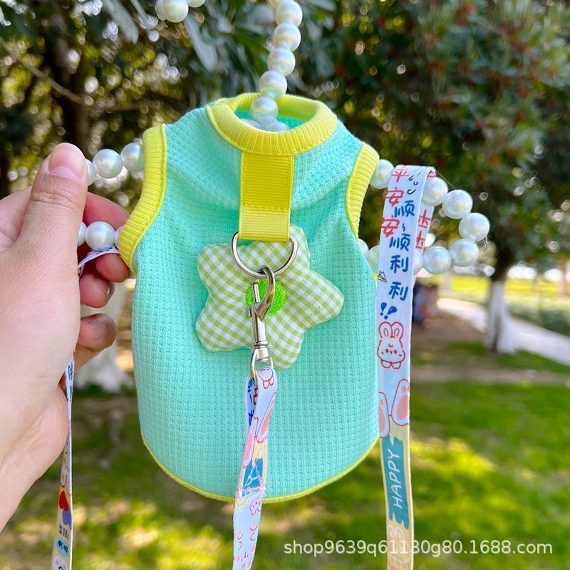 Cat Dog Clothes Spring and Summer Pet English Short Blue Cat Anti-Hair Breathable Sun Protection Teddy Bear Vest