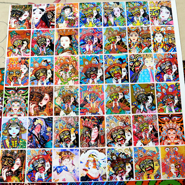 Индивидуальная живопись Тханка оптом Закирам Жена Зеленая Тара Большой Черный День Опциональная ручная роспись с золотой отделкой